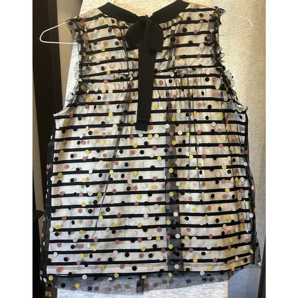 NWT Maeve by Anthropologie XS Polka-Dot Striped Confetti Sleeveless Shirt - Picture 2 of 9